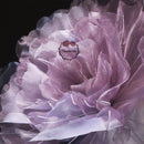 Flowerva DIY Purple Peony Crystal Silk Organza Fabric Table Flower/Wedding Decoration