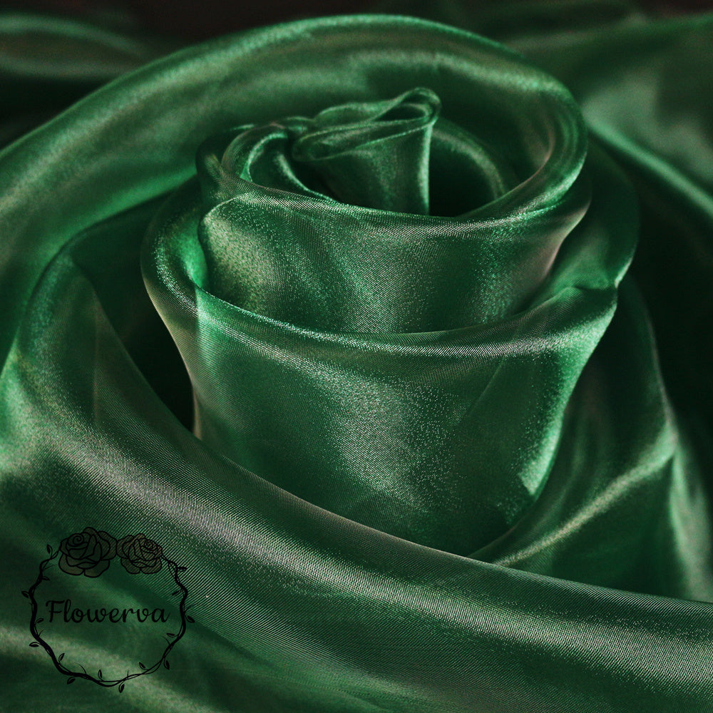 Flowerva Blackish Green Silk Organza Thin Soft Wedding Decoration Dress Design Fabric