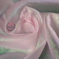 Flowerva Crystal Shining Organza Pearl Wedding Dress /Decoration Design Fabric