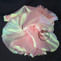 Flowerva Soft Pink Mermaid Texture Pleated Organza Fabric Wedding Decoration Wedding Dress Design