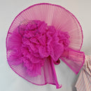 Magenta Great Pleated Organza Crinkle Fabric 6324