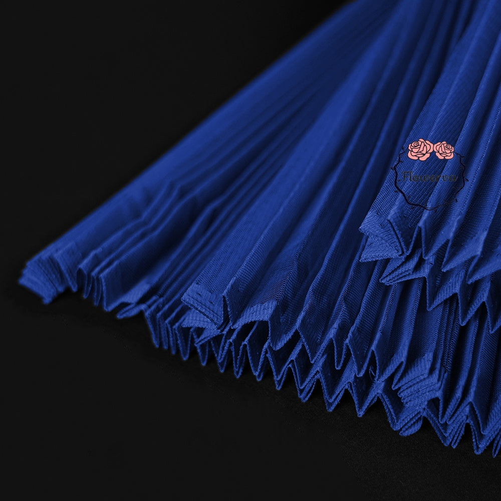 Royal Blue Great Pleated Organza Crinkle Fabric 6324
