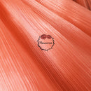 Flowerva Pomelo Pink Glossy Pleated Texture Wedding Dress Styling Fabric