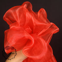 Flowerva Big Red Silk Organza Thin Soft Wedding Decoration Dress Design Fabric