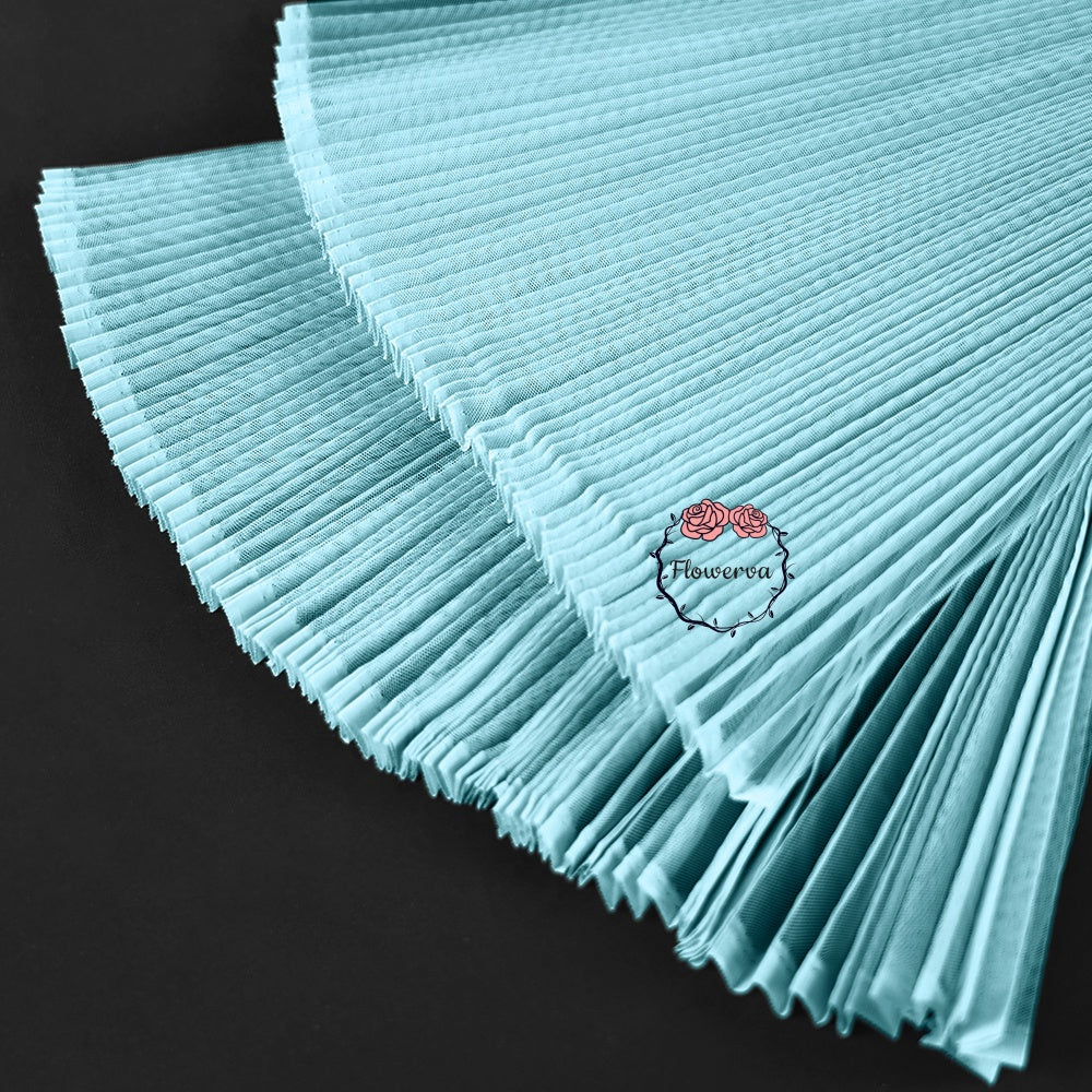 Grand tissu froissé en organza plissé bleu vif 6324