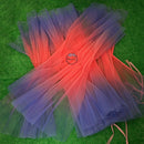 Flowerva dégradé rouge et bleu orgue plissé fait à la main style Floral tridimensionnel