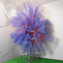 Gradient Red And Blue Pleated Organza Crinkle Fabric With Rigid And Wide Trim Stage Handmade Dress Designer Fabrics