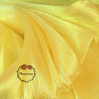 Tissu Organza plissé à Texture sirène jaune, décoration de mariage, conception de robe de mariée