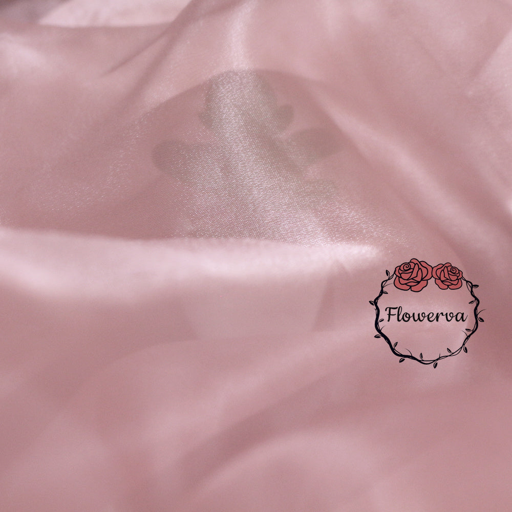 Flowerva Grey Pink Silk Organza Thin Soft Wedding Decoration Dress Design Fabric