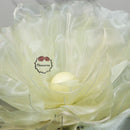 Flowerva DIY Light Champagne Peony Crystal Silk Organza Fabric Table Flower/Wedding Decoration