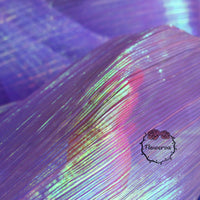 Tissu Organza plissé à Texture sirène violet foncé, décoration de mariage, conception de robe de mariée