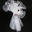 Flowerva Luminous White Border Wavy Yarn Bouquet Packaging Organza