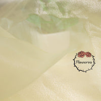 Flowerva Light Champagne Yellow Silk Organza Thin Soft Wedding Decoration Dress Design Fabric