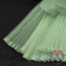 Grand tissu froissé en organza plissé vert clair 6324