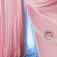 Light Pink Elastic Milk Silk Drapery for Wedding Background Wall Decoration #74