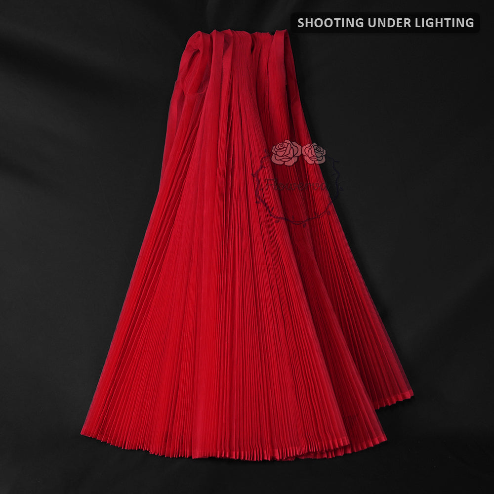 Big Red Great Pleated Organza Crinkle Fabric 6324