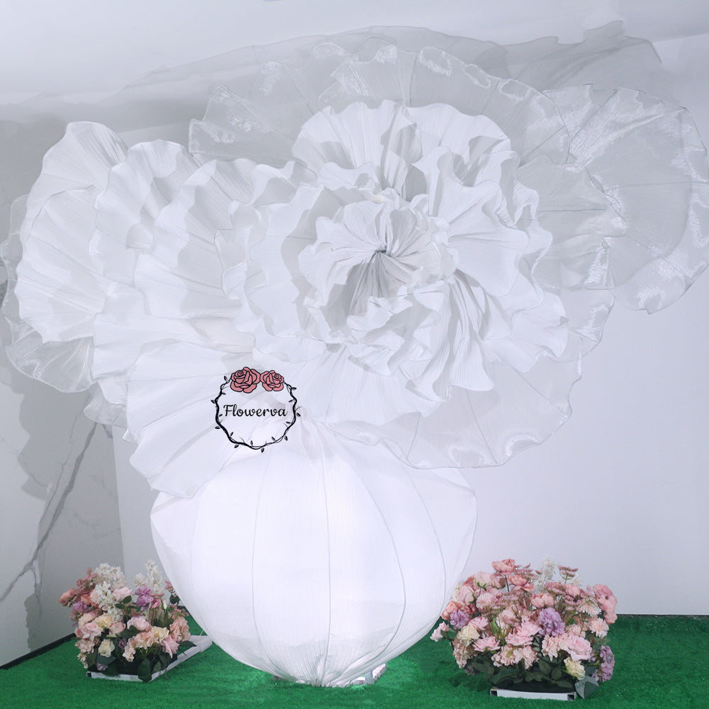 Flowerva – «grand Vase» blanc géant à faire soi-même, fleurs pour toujours, décoration d'arrière-plan pour fête de mariage