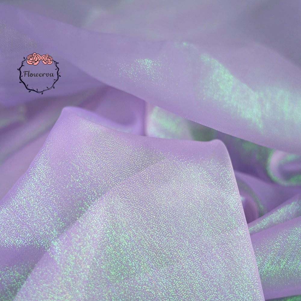 Flowerva cristal brillant Organza perle violet robe de mariée/décoration Design tissu 
