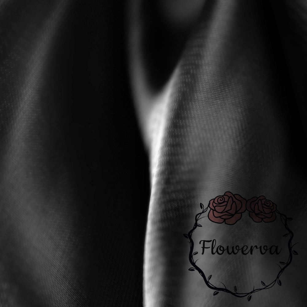 Flowerva – fil ondulé léger noir pur, tissu de décoration pour fête de mariage