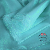 Flowerva cristal brillant Organza perle lac bleu robe de mariée/décoration Design tissu