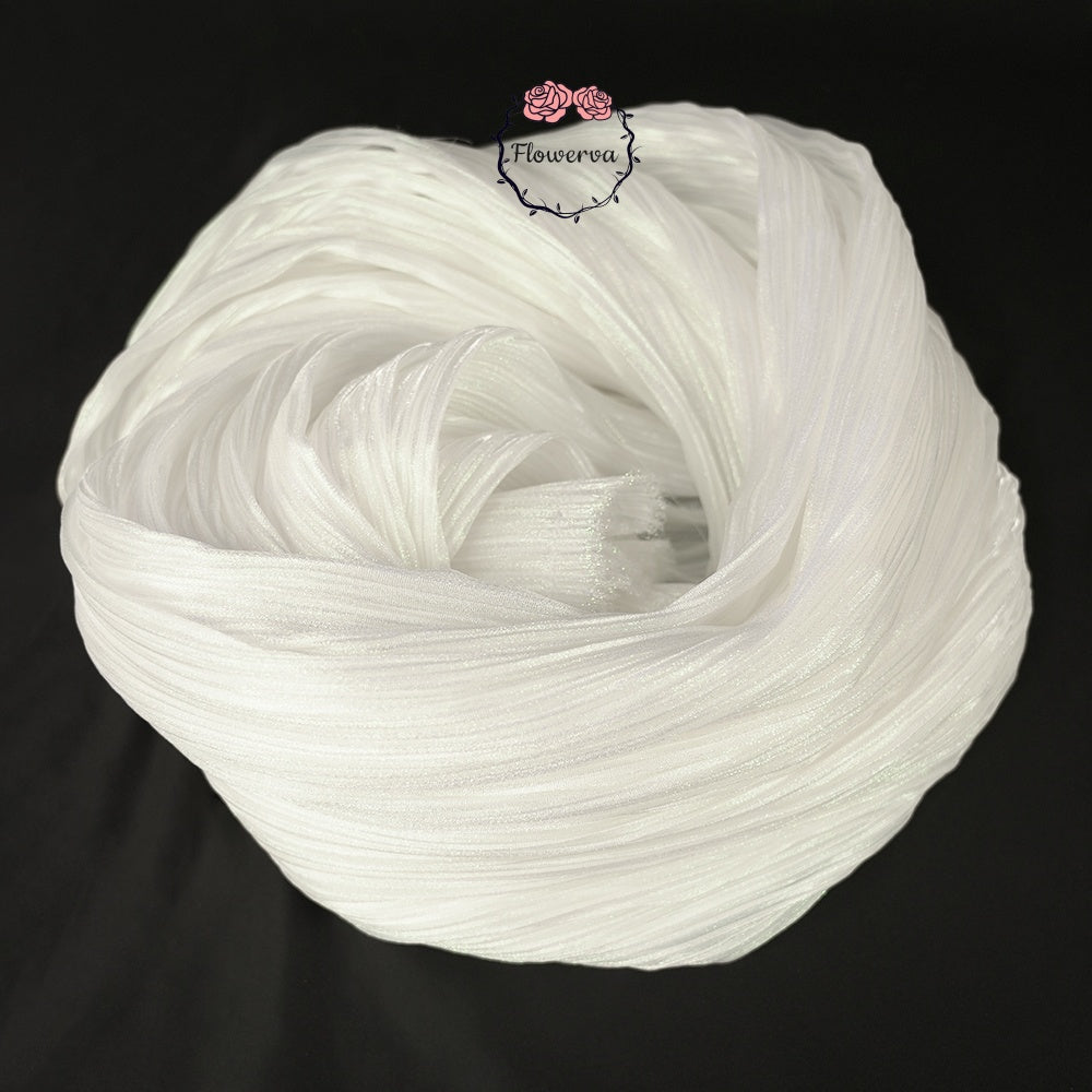 Tissu lumineux froissé à Texture de fil blanc nacré, décoration de scène de Style mariage, tissu Floral
