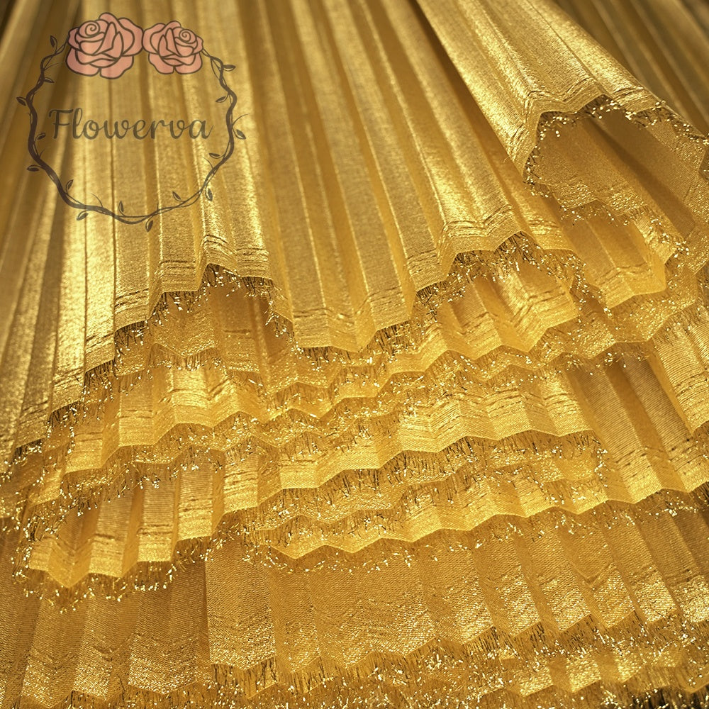 Flowerva Luxury Gold Brilliant Pearlescent Fabric Wedding Stage Decoration