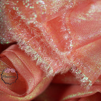 Flowerva Crystal Shining Organza Pearl Golden Red Wedding Dress /Decoration Design Fabric