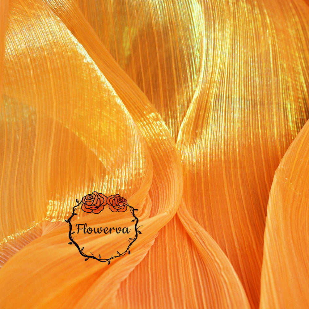 Tissu Organza plissé à Texture sirène Orange, décoration de mariage, conception de robe de mariée