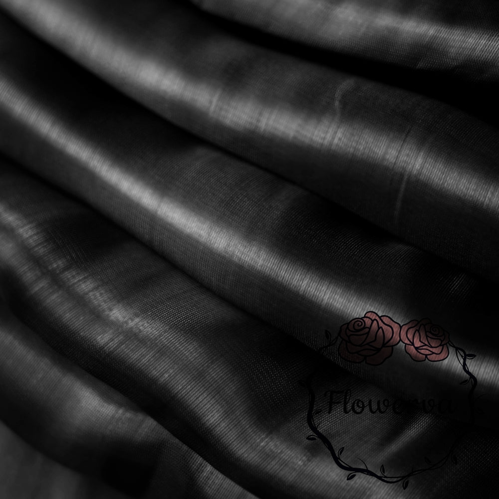 Flowerva – fil ondulé léger noir pur, tissu de décoration pour fête de mariage