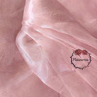 Flowerva Grey Pink Silk Organza Thin Soft Wedding Decoration Dress Design Fabric