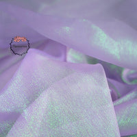 Flowerva Crystal Shining Organza Pearl Purple Wedding Dress /Decoration Design Fabric