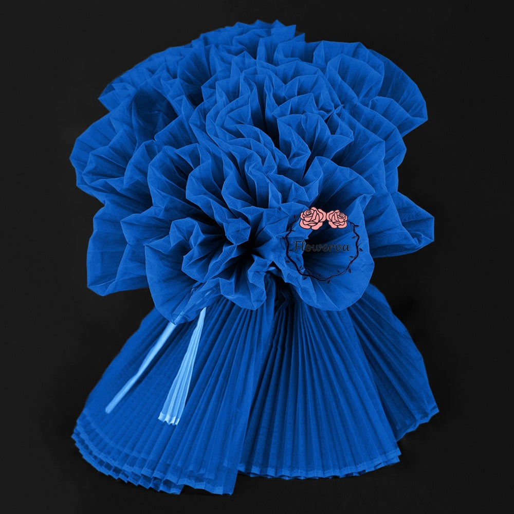 Bouquet en tissu plissé Enchanteresse bleu Klein