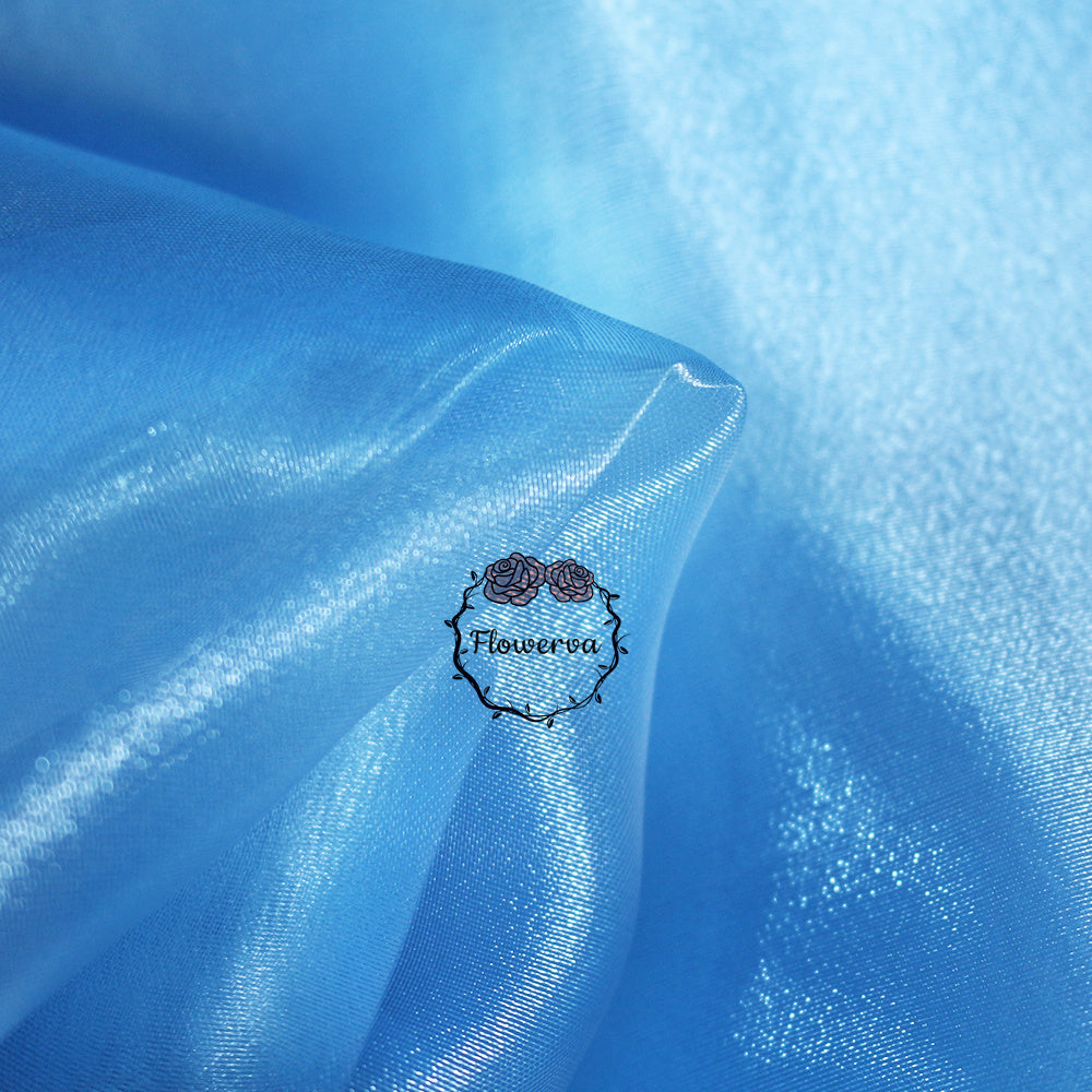 Flowerva – tissu en Organza de soie bleu, fin et doux, pour décoration de mariage, conception de robe 