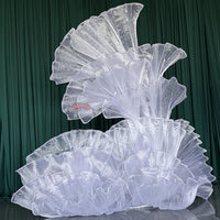 White Glossy Pleated Texture Wedding Decoration Styling