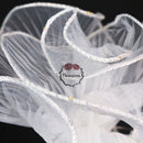 Flowerva Luminous White Border Wavy Yarn Bouquet Packaging Organza