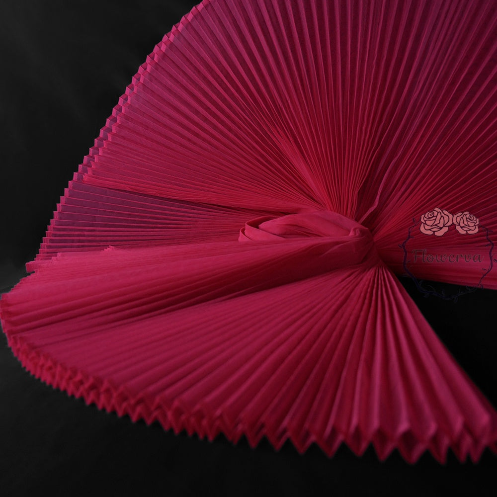 Grand tissu froissé en organza plissé rose rouge 6324