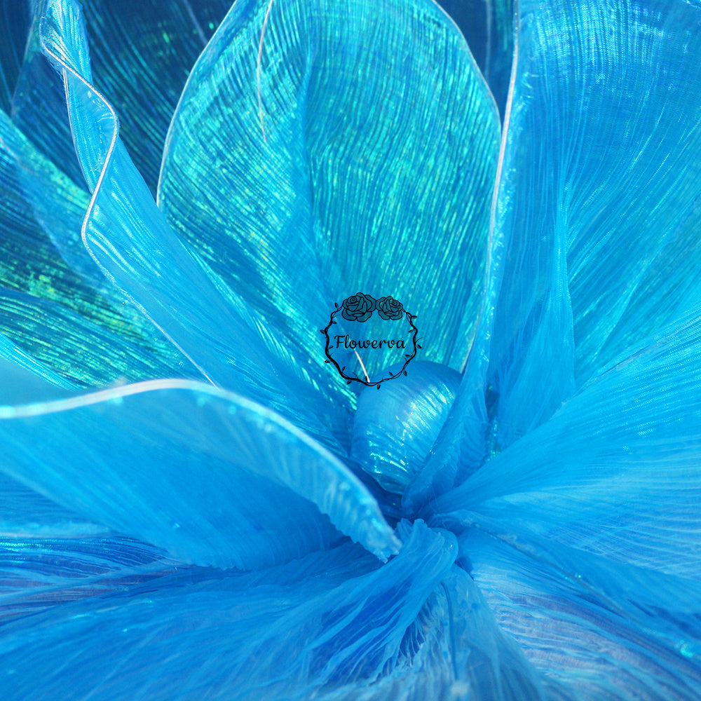 Flowerva Phantom Light Blue Handmade DIY Organza Decorate Flower