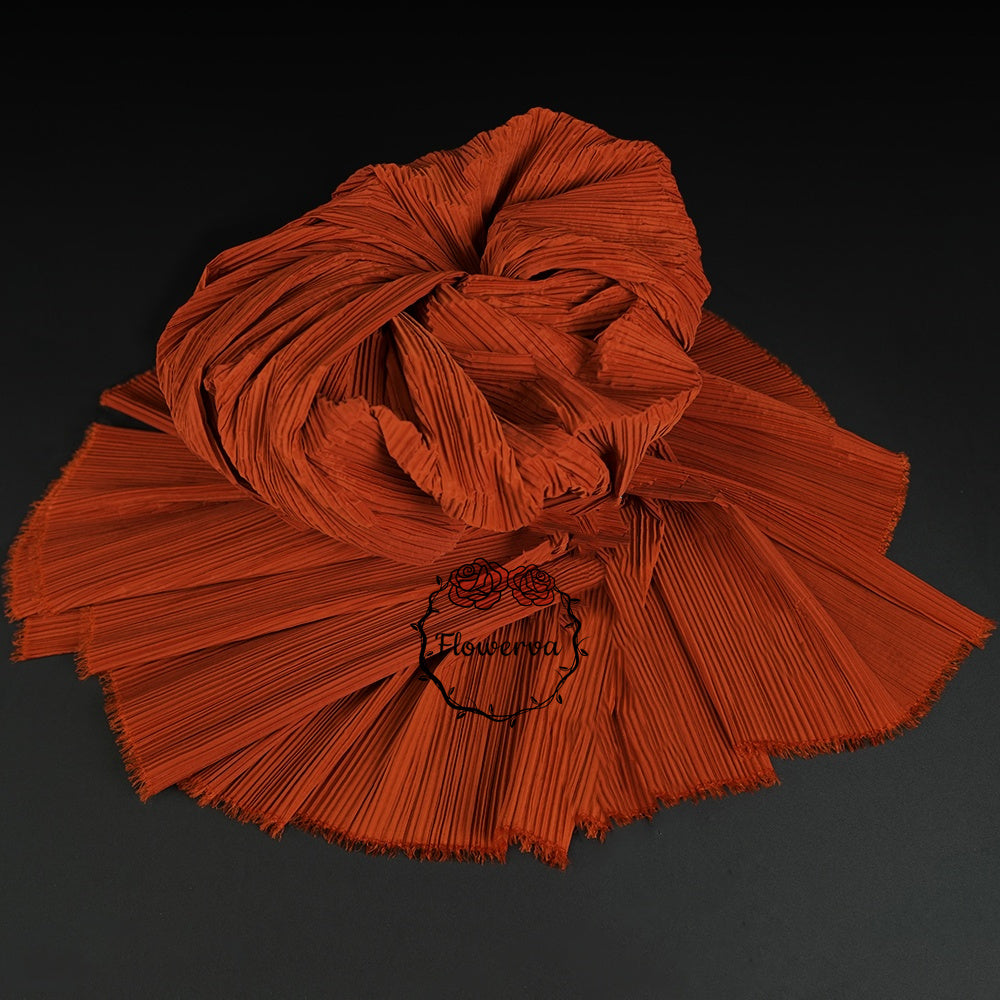 Tissu de gravure de décoration plissé Flowerva rouge brique