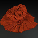 Brick Red Flowerva Pleated  Decoration Printmaking Fabric