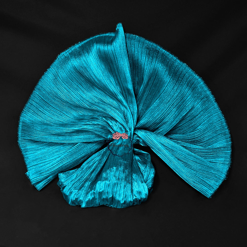 Tissu plissé à Texture de fil de perle bleu paon, décoration de scène de Style mariage