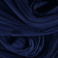Tissu de gravure de décoration plissé Flowerva bleu marine