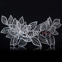 Flowerva Forest Hollow Leaves Rhinestone Wedding Dress Bride Headband