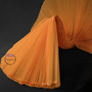 Orange Great Pleated Organza Crinkle Fabric 6324
