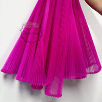 Magenta Great Pleated Organza Crinkle Fabric 6324