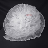 Grand tissu froissé en organza plissé blanc 6324