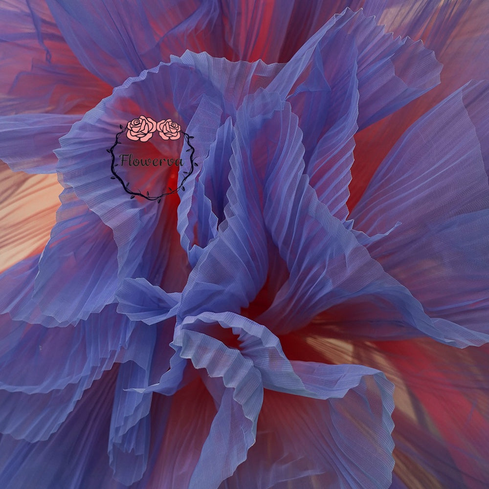 Flowerva Gradient Red And Blue Organ Pleated Handmade Three-Dimensional Floral Styling