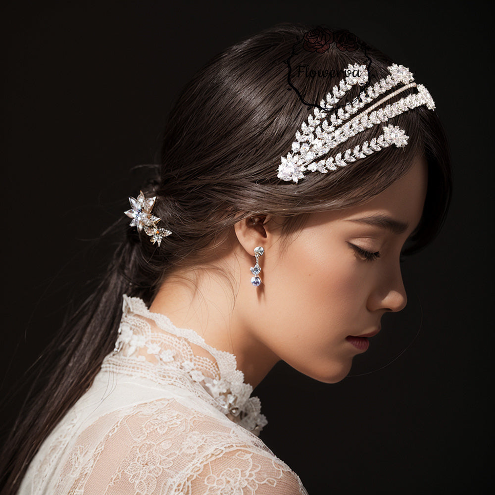 Flowerva Wedding Rhinestone Bridal Headband Handmade Bridal Headband