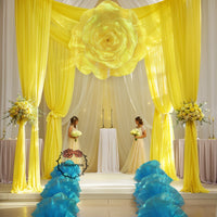 Flowerva "Dazzling Yellow Rose" Wedding&Party Stage Background Fabric Decoration