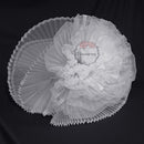 Pure White Organza Pleated Fabric Bouquet