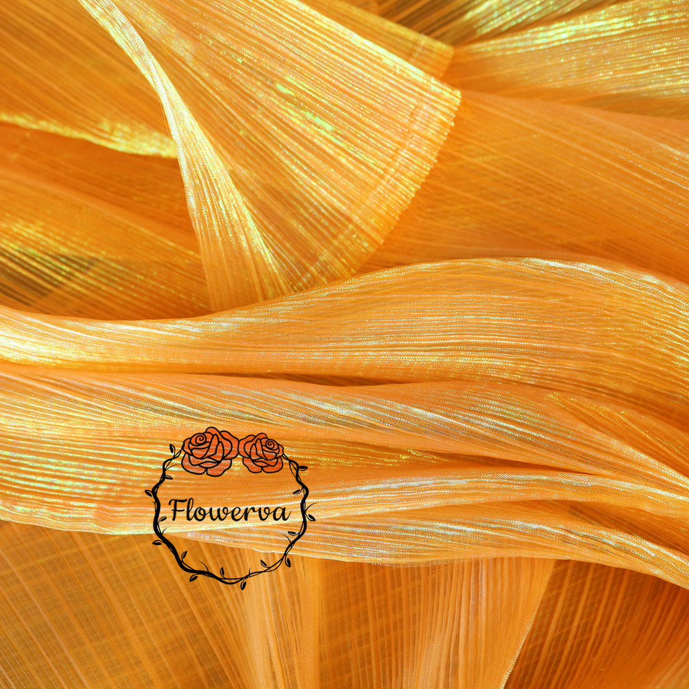 Orange Mermaid Texture Pleated Organza Fabric Wedding Decoration Wedding Dress Design